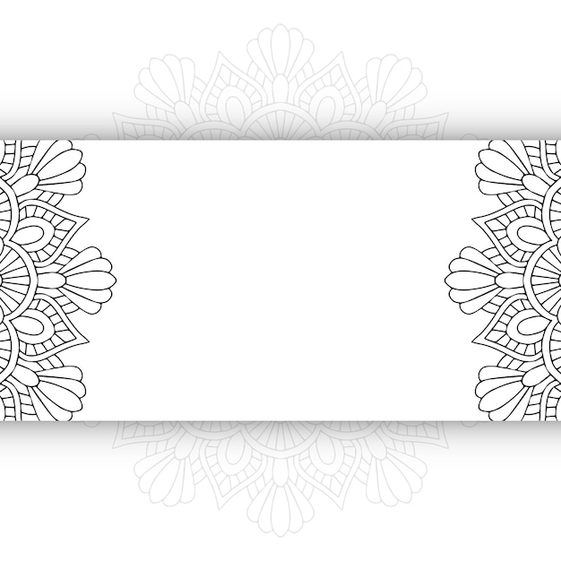 Vector black and white mandala background with copy space