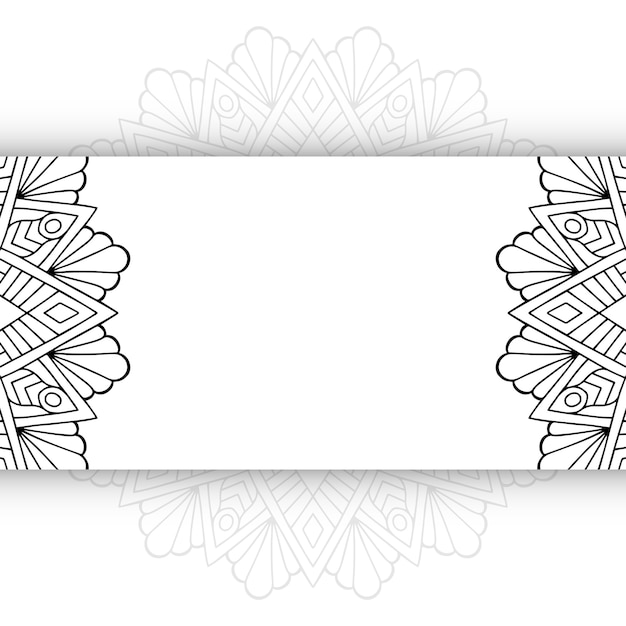 Black and white mandala background with copy space