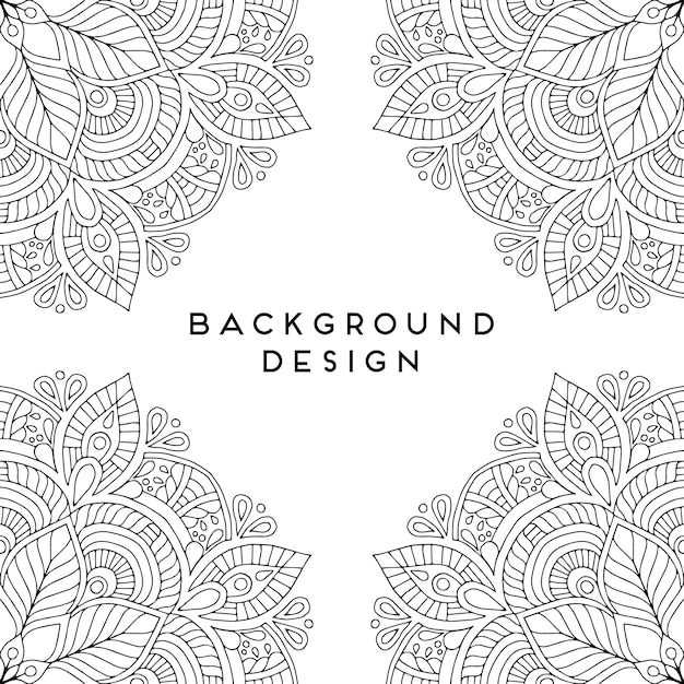 Black and white mandala background