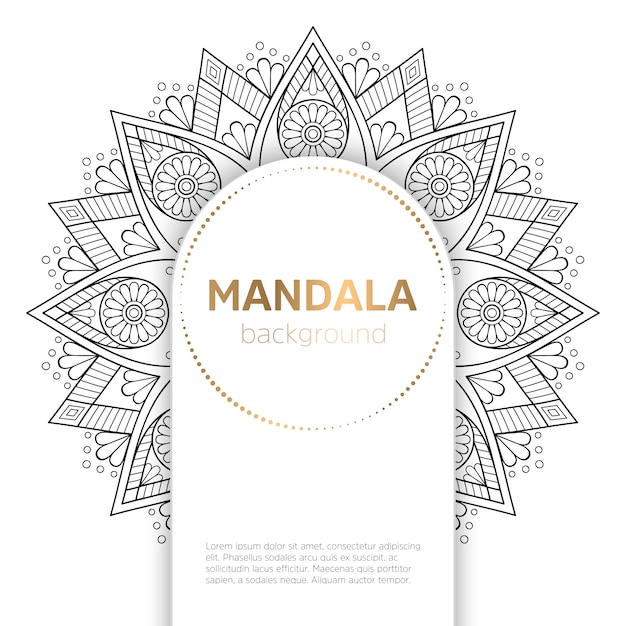 Black and white mandala template background