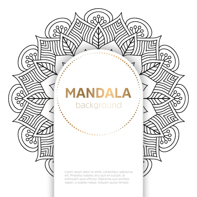 Black and white mandala template background