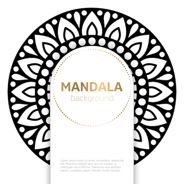 Black and white mandala template background