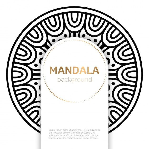 Black and white mandala template background