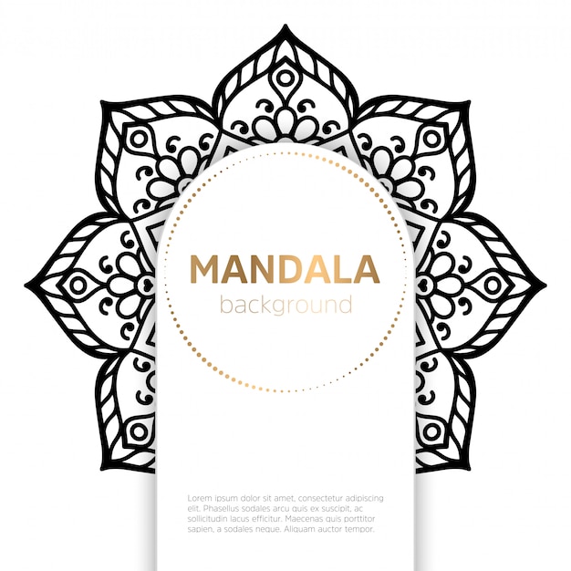 Black and white mandala template background