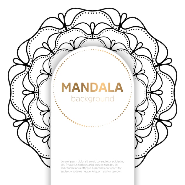 Black and white mandala template background