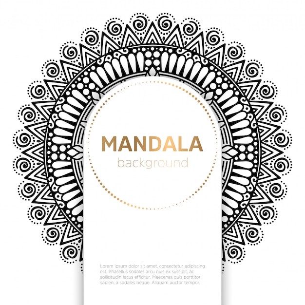 Sfondo bianco e nero modello mandala