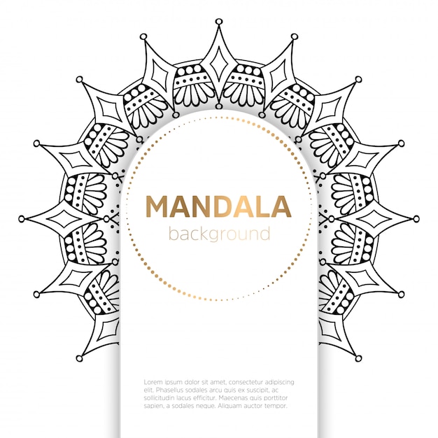 Modello di mandala in bianco e nero