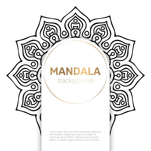 Modello di mandala in bianco e nero