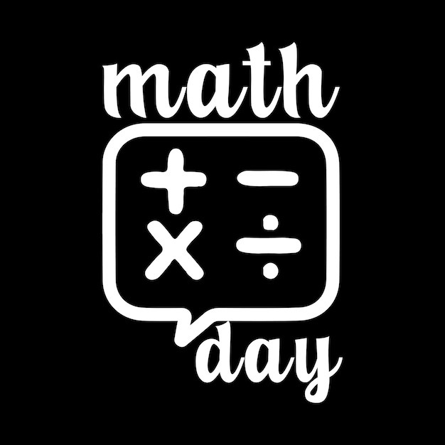 Vector a black and white math day icon with a white outline.