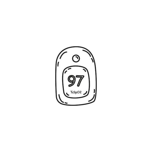 Black and white medical doodle element_17