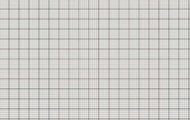 Vector black and white millimeter graph paper grid seamless pattern