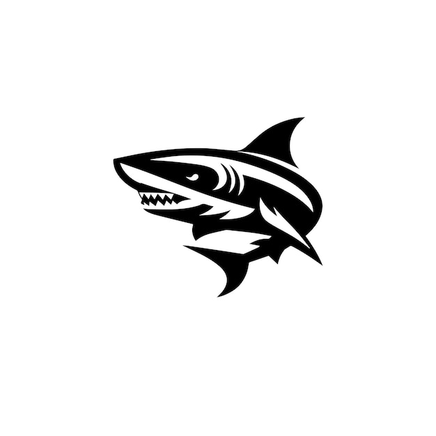 Vector a black and white minimnalist shark 01