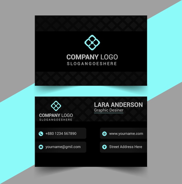 Black White Modern Business card template