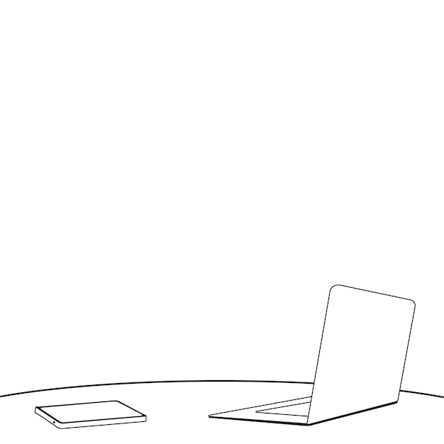 Черно-белое офисное пространство для работы или учебы Домашний интерьер Векторная иллюстрация