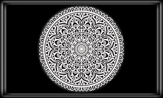 Black and white ornament. Mandala design. Abstract background design.