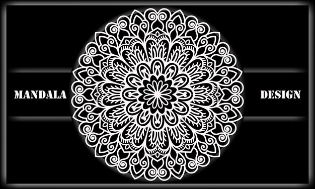 Black and white ornament. Mandala design. Abstract background design.