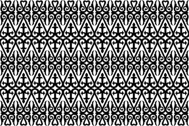 Black And White Ornamental Hearts Pattern Background