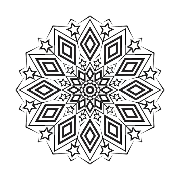 Disegno mandala ornamentale in bianco e nero