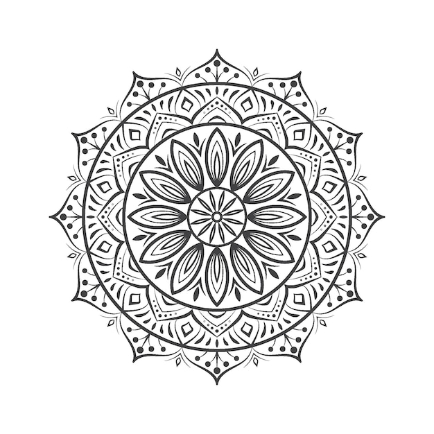 Disegno mandala ornamentale in bianco e nero