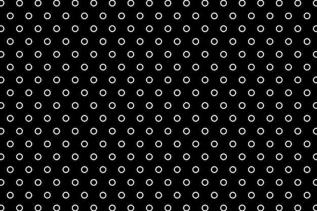 Black and white outlined circle pattern vector background. Outline small rings or circles banner.