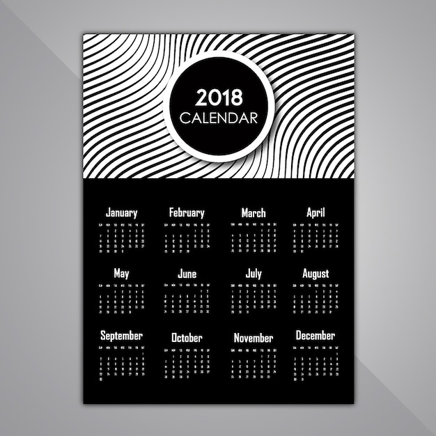 Vector black and white pattern calendar designs