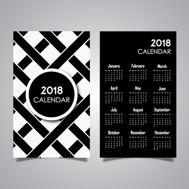 Vector black and white pattern calendar designs