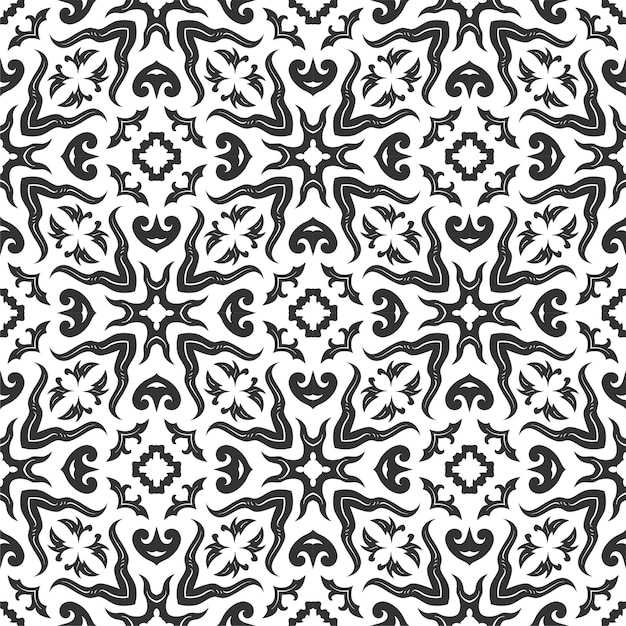 Black and white pattern ornament shape. simple seamless abstract background