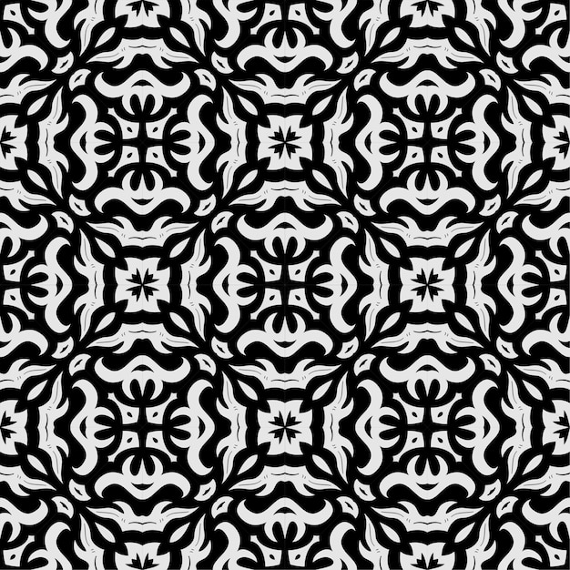 Vector black and white pattern ornament shape. simple seamless abstract background