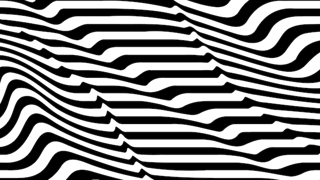 얼룩말과 같은 곡선이 있는 흑백 패턴.