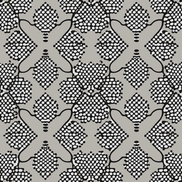 a black and white pattern with the image of a flower vector