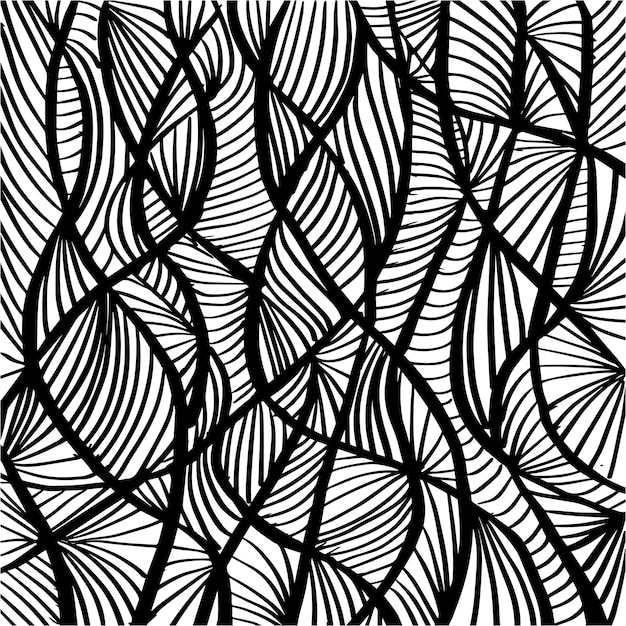 A black and white pattern with lines that are drawn in black and white.