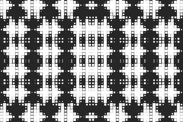 黒と白のパターンで正方形と点が描かれています