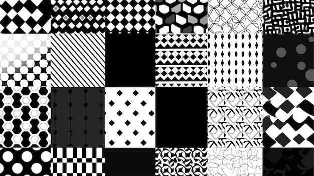 Vector a black and white pattern with squares and squares