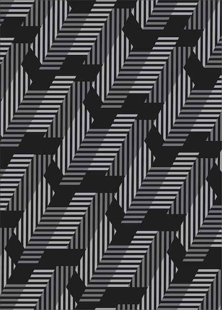 Vector a black and white pattern with stripes and lines.