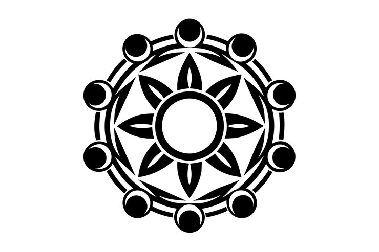 Vector a black and white photo of a circle with a circle in the middle