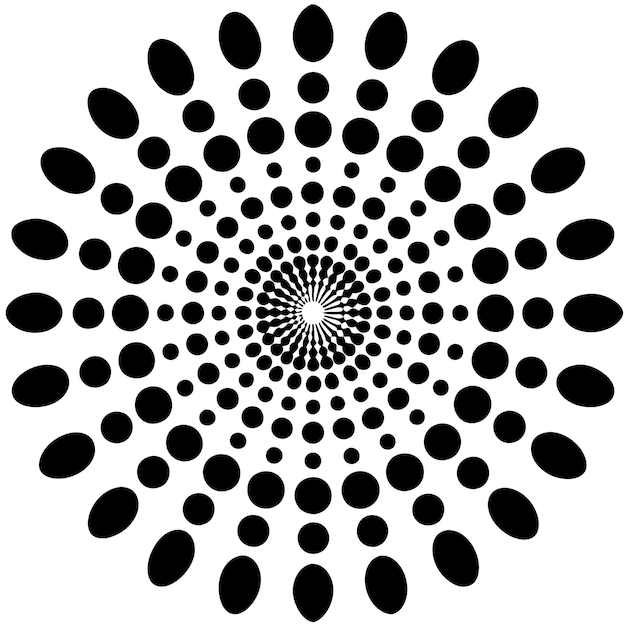 a black and white photo of a circle with circles in the center
