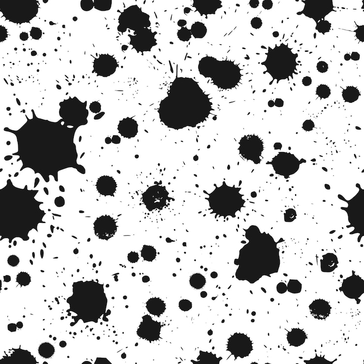 Vector black and white photo of a wall with black and white paint and spray paint