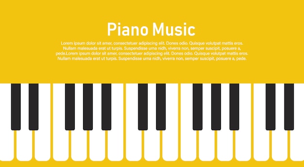 Black and white piano keyboard on a yellow