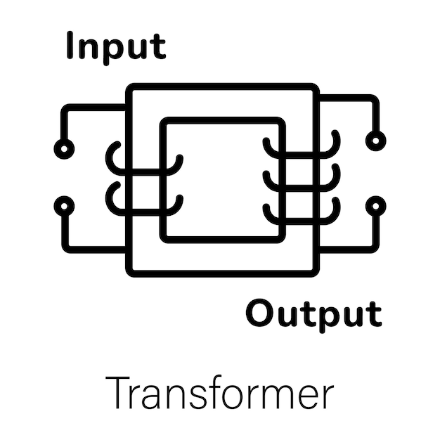 Vector a black and white picture of a robot that says  the word  in black