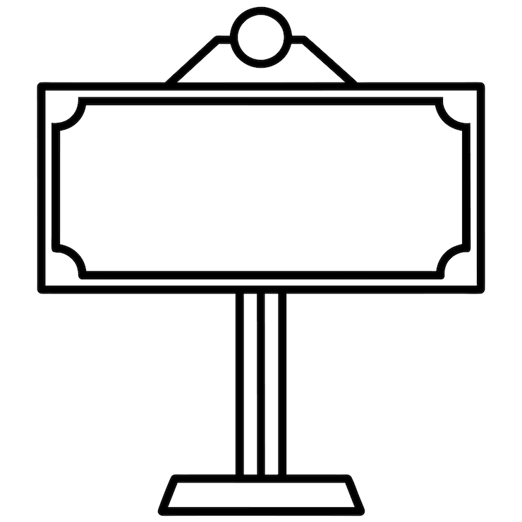 Vector a black and white picture of a sign that says  the word  on it