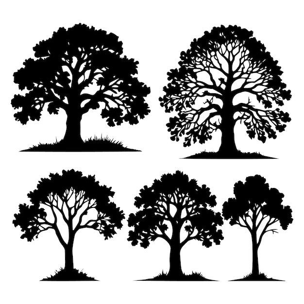 Vector a black and white picture of a tree with the words  trees  on it