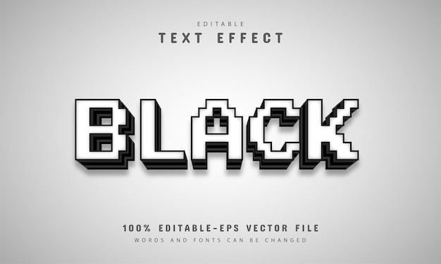 Black white pixel text effect