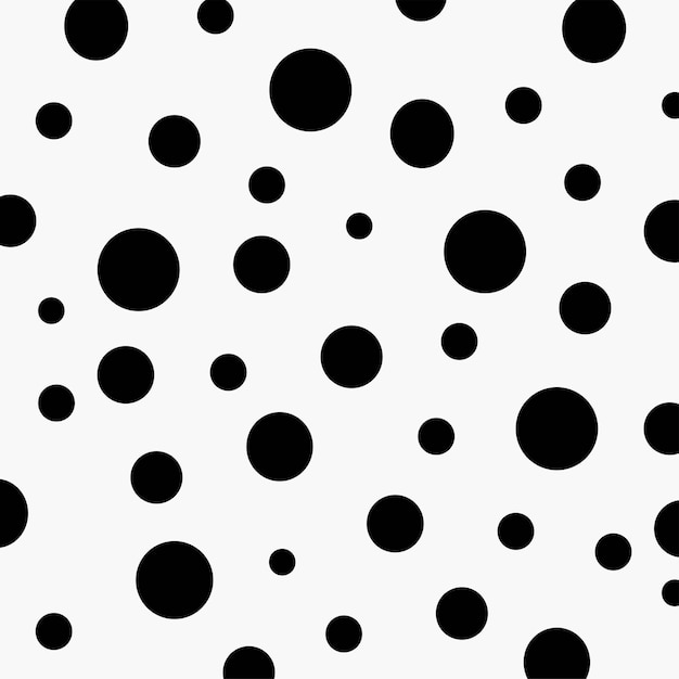 Вектор Черно-белые круги в горошек пунктирный узор фона для открыток, ремесел, ткани, текстиля, печати, рамки