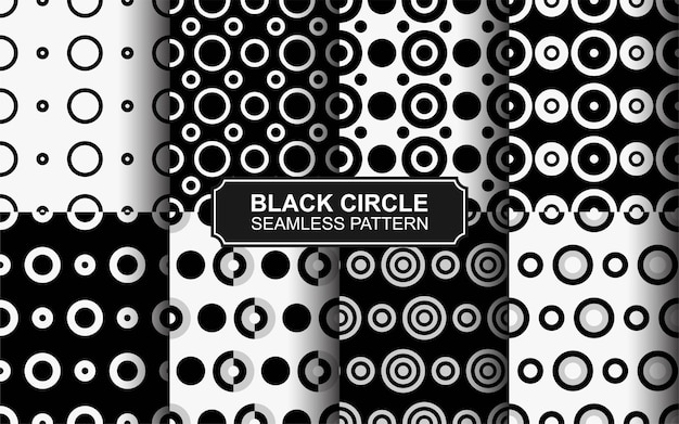 Black and white polkadot seamless pattern collection