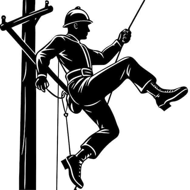 a black and white poster of a man on a pole with a stick and the words danger on it