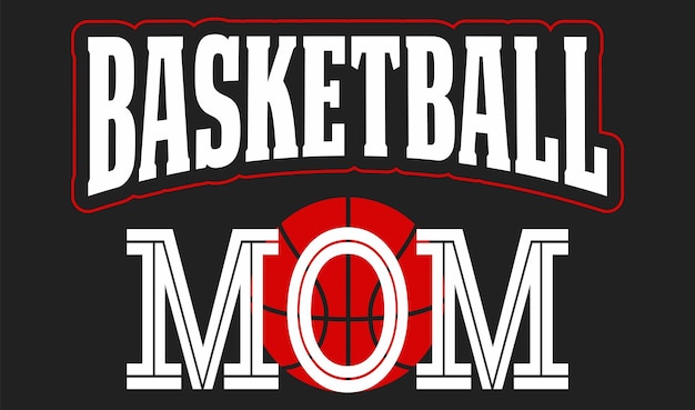 A black and white poster that says basketball mom.