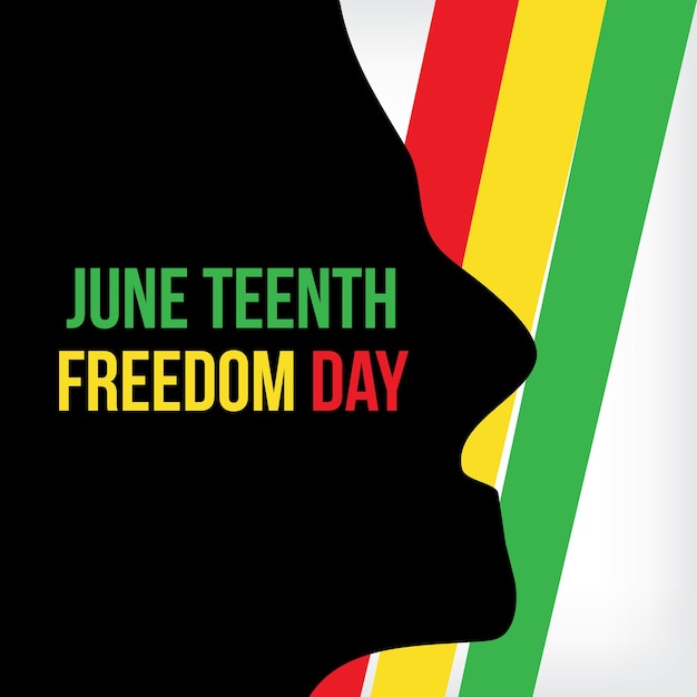 Vector a black and white poster that says june teenth freedom day