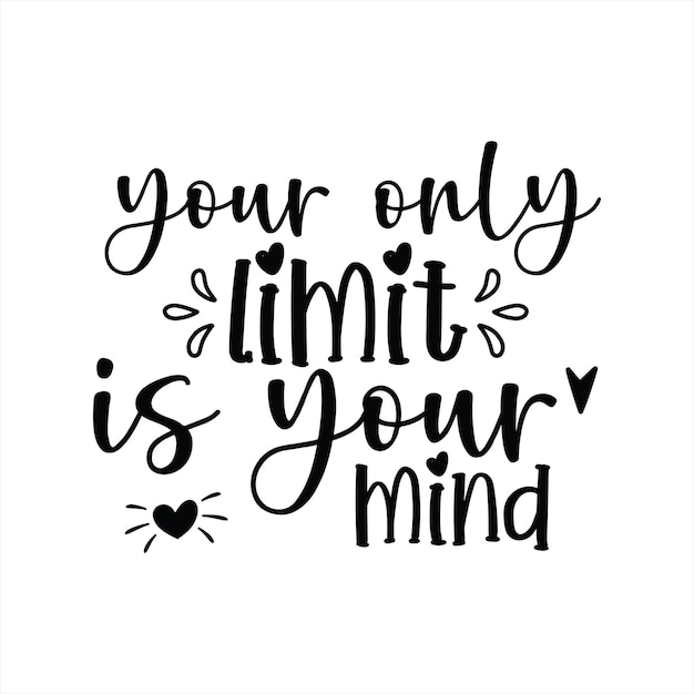 A black and white poster that says your only limit is your mind.