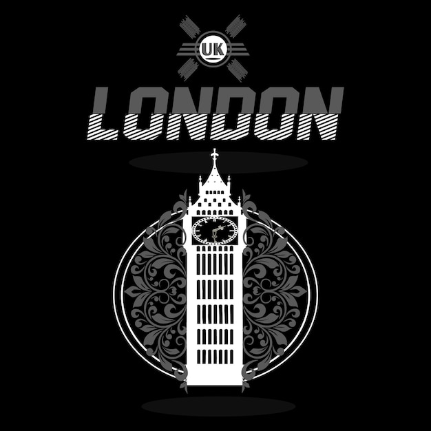 A black and white poster with the word london on it