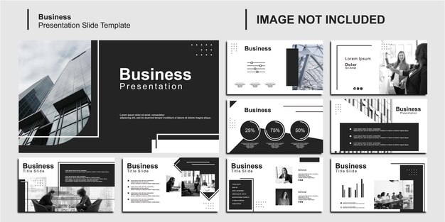 Vector black and white presentation template elements use in presentations business